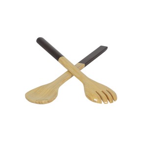 Albert Large Bamboo Salad Servers - Dark Gray