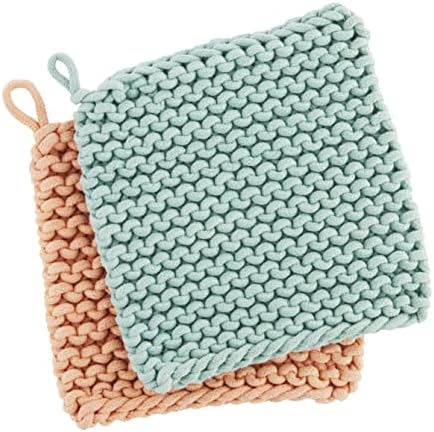 Crocheted Pot Holder - Aqua