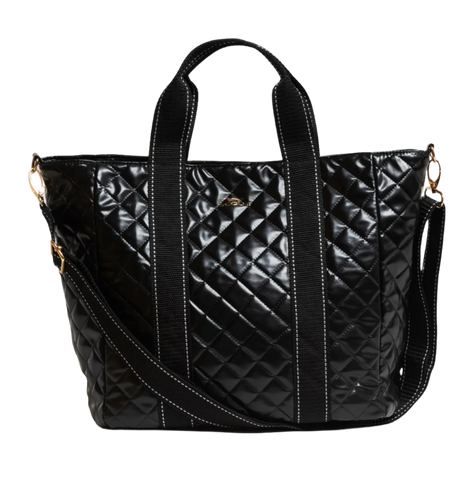 SCOUT On The Clock Quilted Tote Bag Medium - Black Puffer