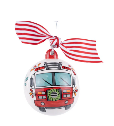 GLORY HAUS Fire Truck and Hydrant Ornament