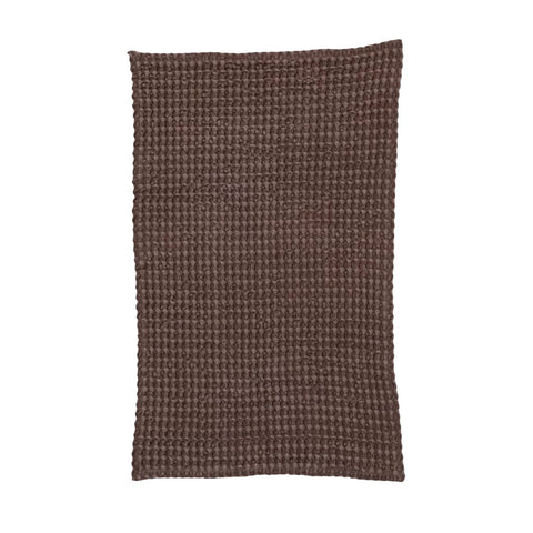 Stonewashed Cotton Waffle Weave Tea Towel - Aubergine