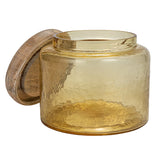 Hammered Glass Jar with Mango Wood Lid - Small