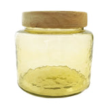 Hammered Glass Jar with Mango Wood Lid - Small