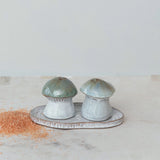 Stoneware Salt and Pepper Shaker with Tray