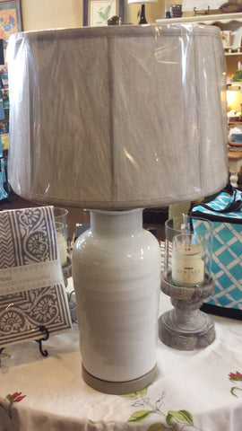 White Lamp with Oatmeal Shade