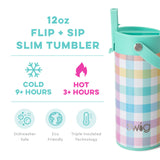 SWIG Flip + Sip Slim Tumbler - Pretty in Plaid